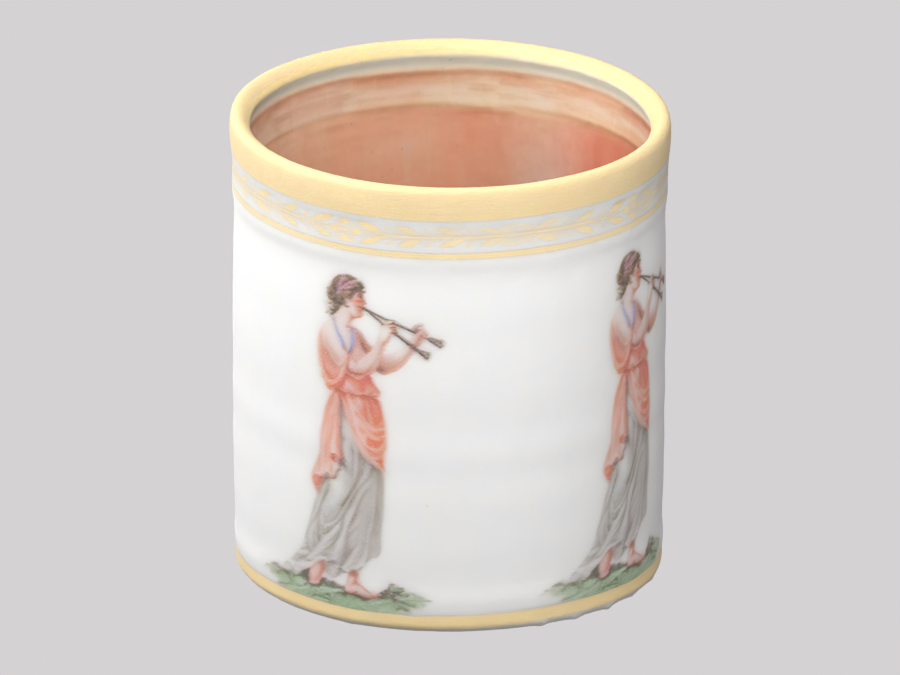 Actual generated porcelain cup imported in Blender for geometry inspection