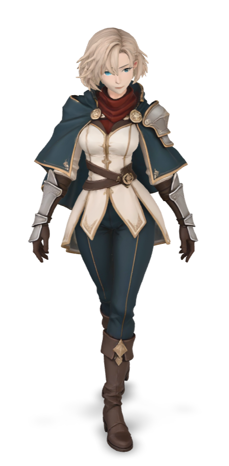 Anime fantasy knight 3D draft generated with Tripo H3.1