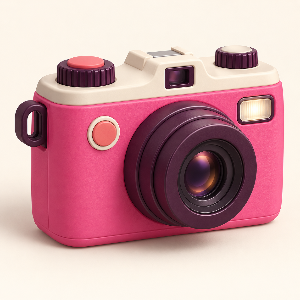 New Quady3D pink and ivory camera test input, viewed from a front three-quarter angle