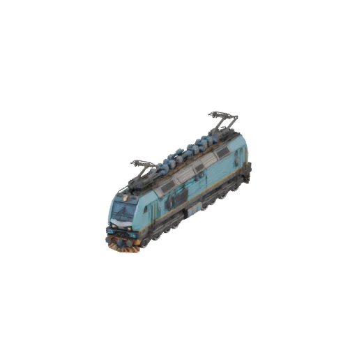 Blue electric locomotive