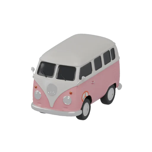 Pink and white van