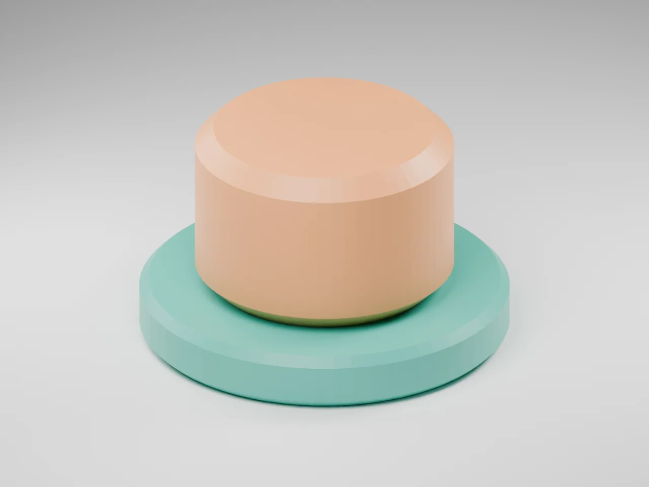 Teal circular base and orange cap of the original two-part desk marker