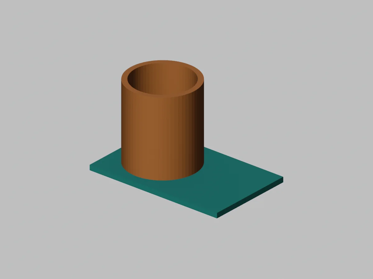 Original teal rectangular base and orange open cup of the desk organizer