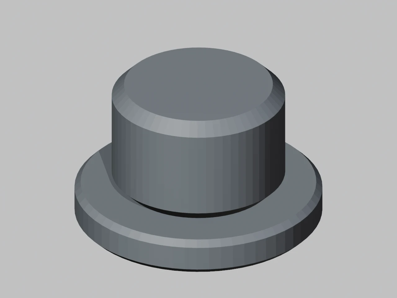 Neutral gray render of the actual aligned 3MF assembly containing the base and cap