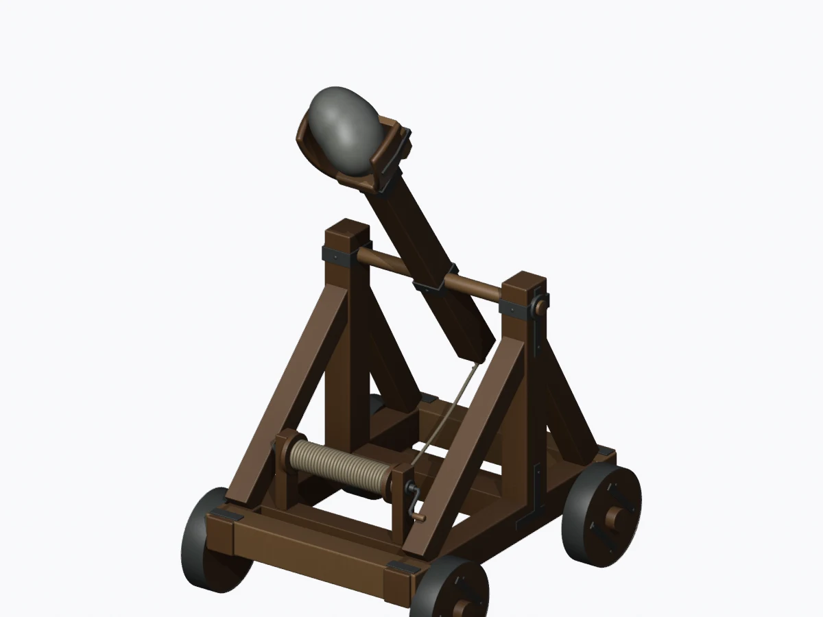 Wooden catapult, rendered from the saved Astra image-to-3D model