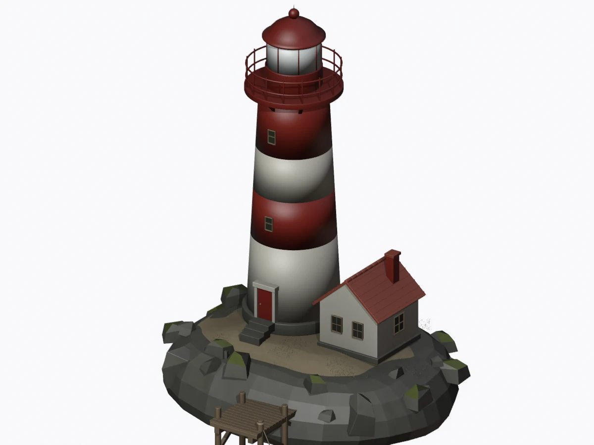 Lighthouse island, rendered from the saved Astra image-to-3D model