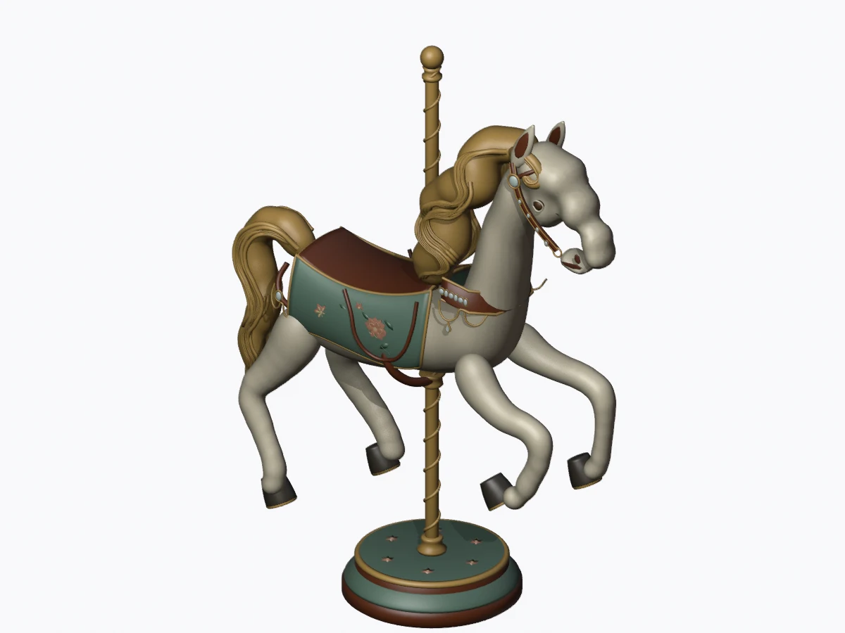 Carousel horse, rendered from the saved Astra image-to-3D model