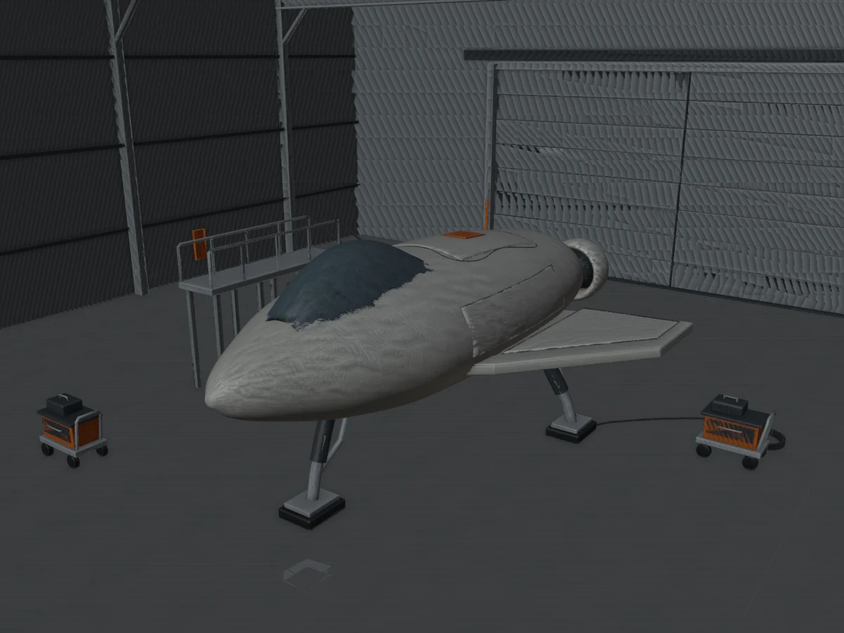 Spacecraft hangar, rendered from the saved Astra text-to-3D model