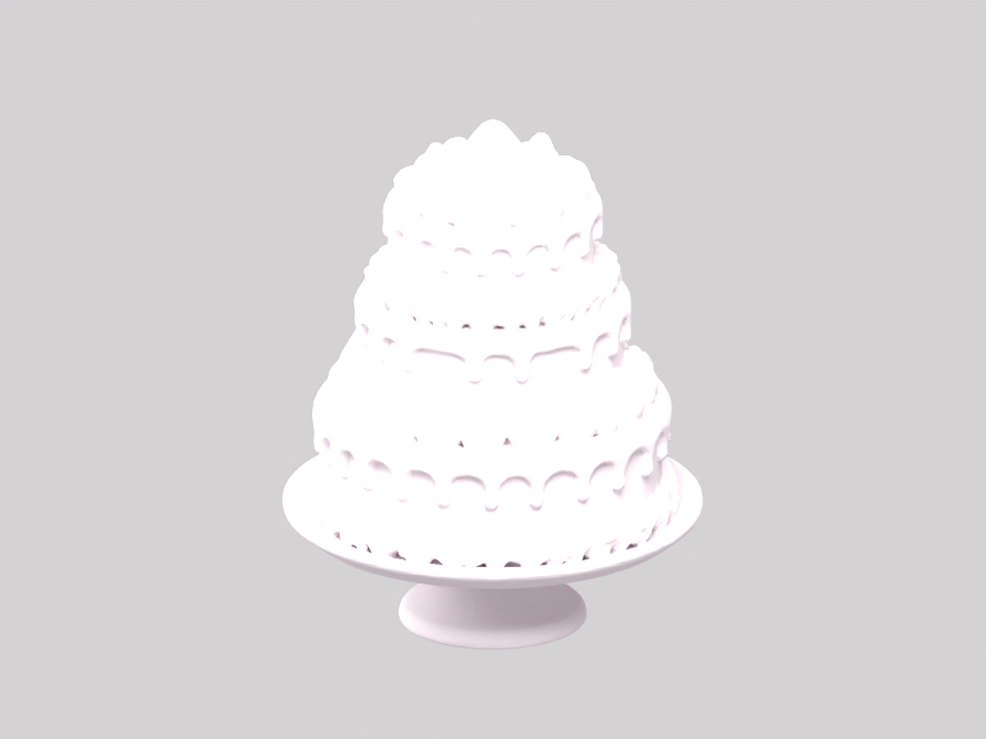 Inspection render of the actual Cream cake: prompt to STL STL geometry