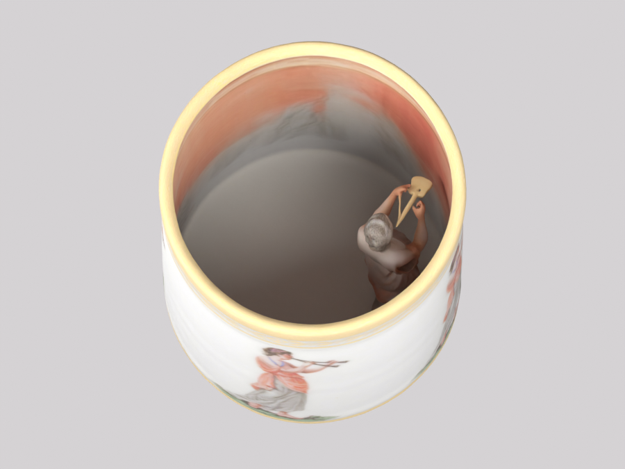 Actual generated porcelain cup top inspection view