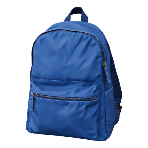 Blue backpack 3D model generated in Quady3D with Tripo H3.1