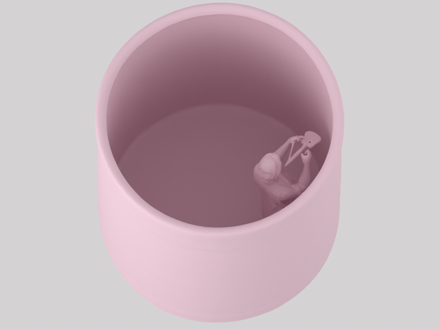 Render of the actual A generated GLB converted at 80 mm geometry