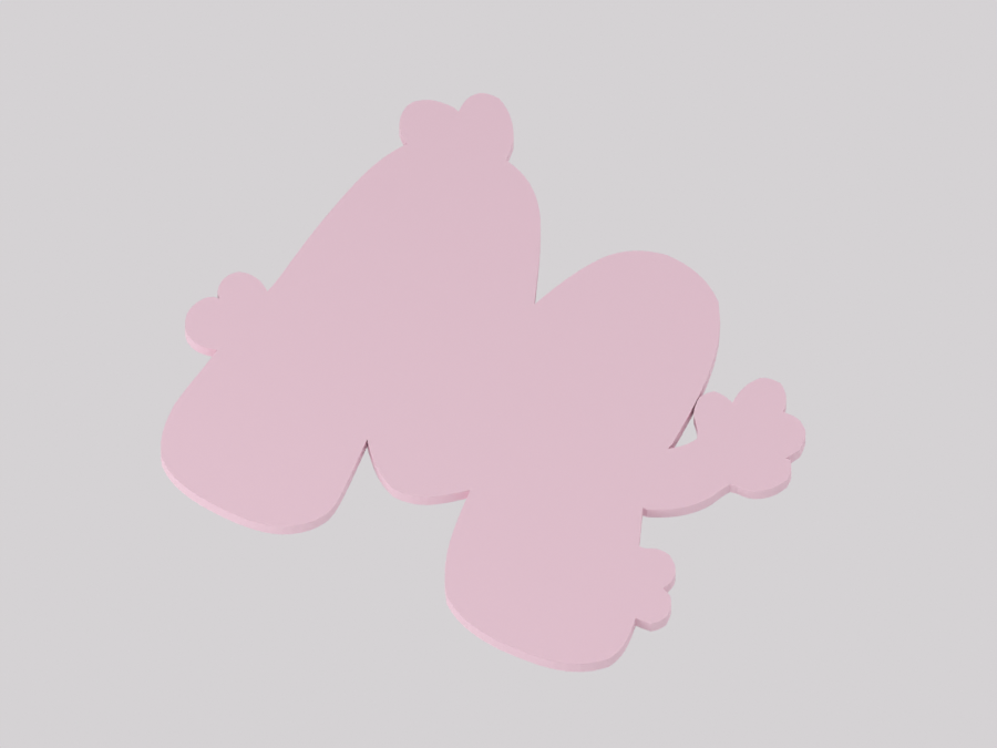Render of the actual Our Quady3D logo silhouette, extruded geometry