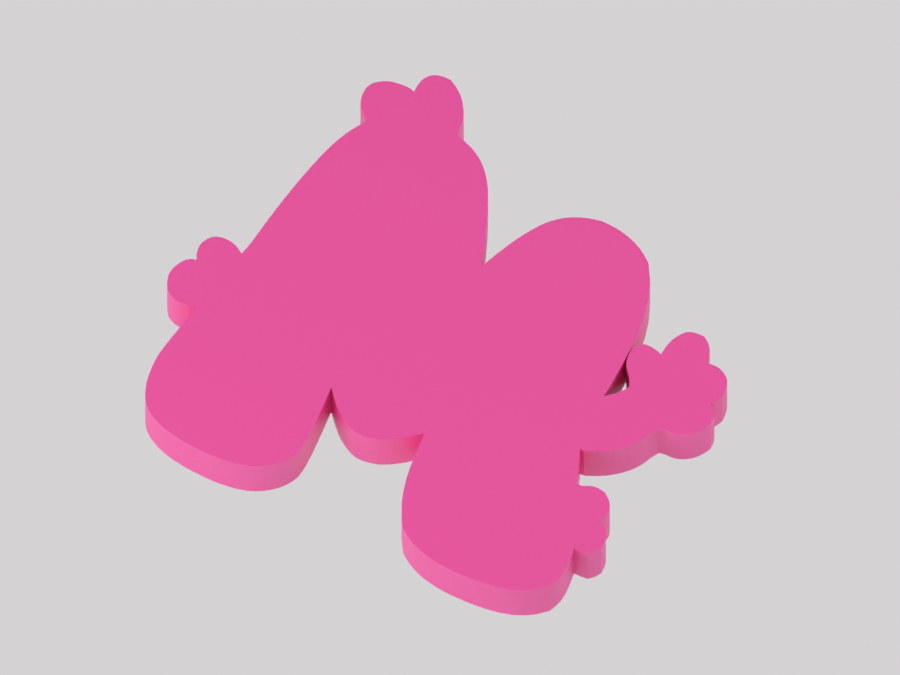 Render of the actual Our Quady logo silhouette in 3D GLB