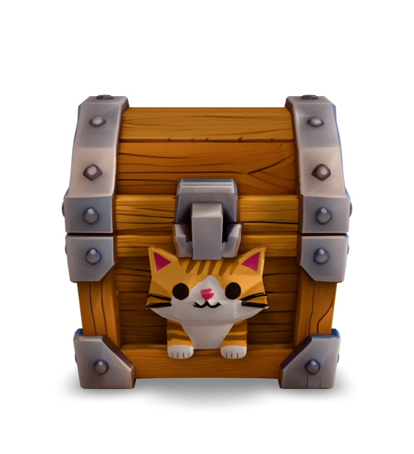 Cat treasure chest generated by Quady3D with Hunyuan3D 3.0 LowPoly