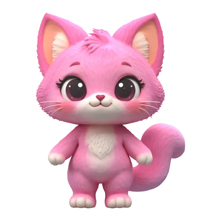Pink kitten, Tripo H3.1 3D example
