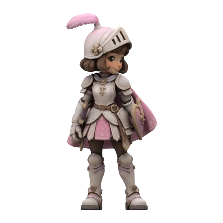 Pink knight 3D model generated with Tripo H3.1